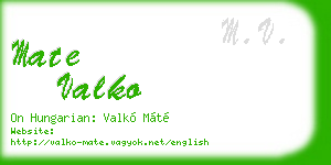 mate valko business card