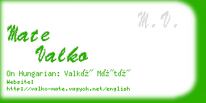 mate valko business card